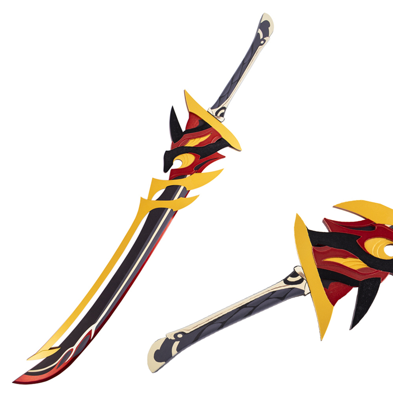Genshin Impact Claymore Redhorn Stonethresher Bamboo Replica Prop Sword