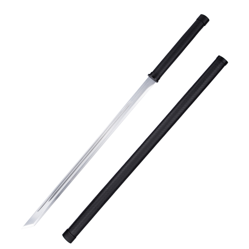 Hand Forged Japanese Ninjato Sword 1045 Carbon Steel Straight Blade Full Tang