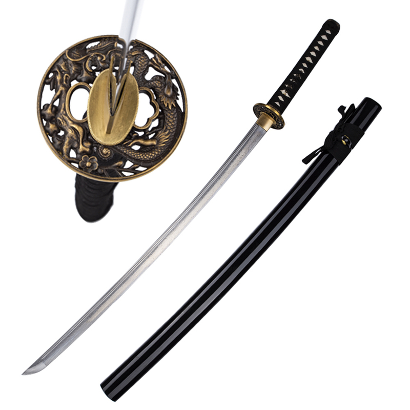 Handmade Full Tang Folded Steel Battle Ready Blade Functional Dragon Katana Samurai Sword 