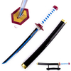 Japanese Demon Slayer Toy Katana Giyu Tomioka Blue Blade Nichirin Sword