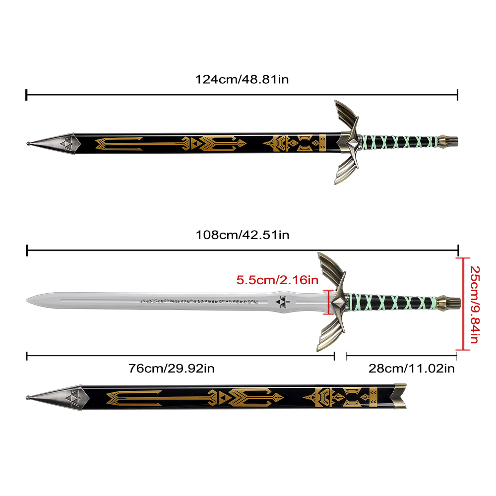 124cm Hot Game The Legend of Zelda Plastic Cospay Prop Bamboo Blade Dark Link Master Sword Toy