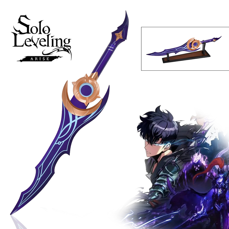 70cm Game Solo Leveling Arise Sung Jinwoo Weapon Replica Sword Stainless Steel Blade Real Moonshadow Dagger 