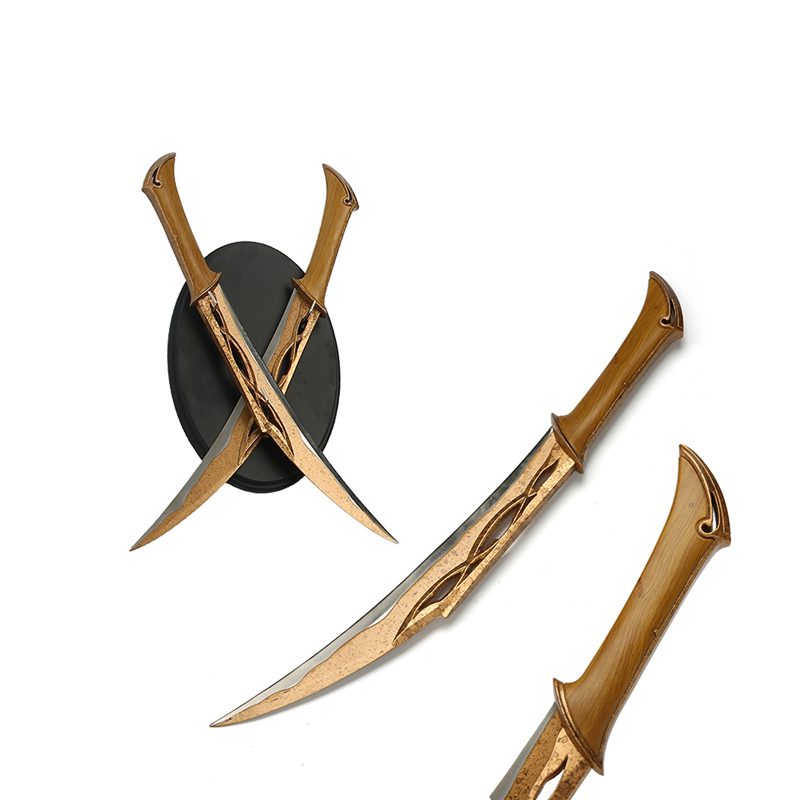 The Hobbit Elven Swords Set Tauriel Metal Weapon Fighting Knives Replica 