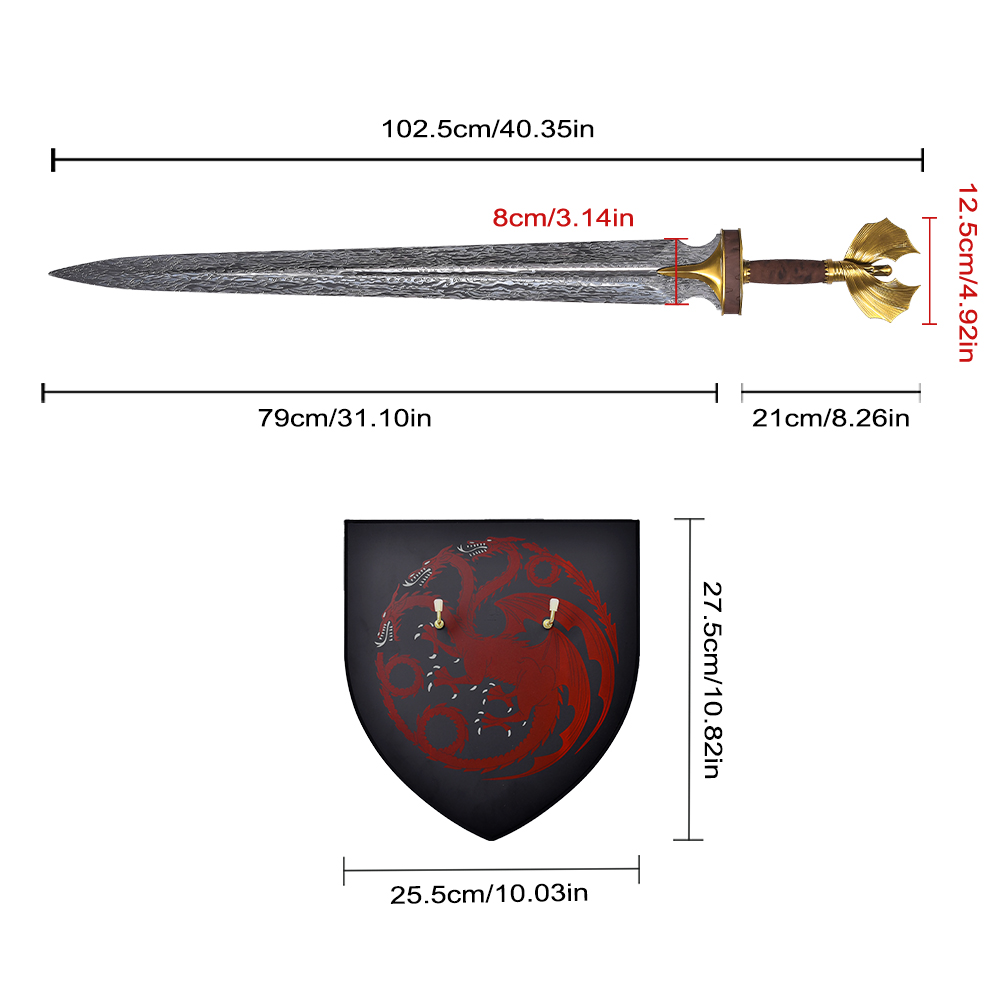 Factory Outlet 40in TV House of the Dragon Stainless Steel Blade Real Sword Weapon Rhaenyra Targaryen Sword Original