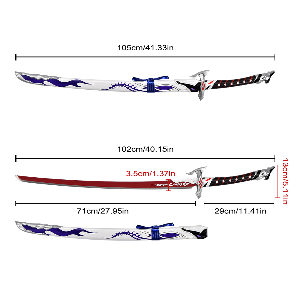 105cm Honkai Star Rail Raiden Bosenmori Mei Stainless Steel Blade Weapon Replica Acheron Katana Real Sword
