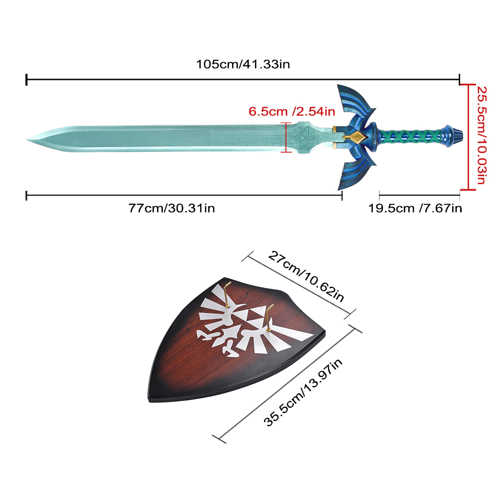 105cm High Quality Legend of Zelda Real Weapon Replica 8mm Aluminium Blade Link Master Sword for Collection