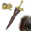 Elden Ring 51in Life Size Weapon Sword Maliketh Black Blade Fiberglass Cosplay Prop with Weathered Finish 