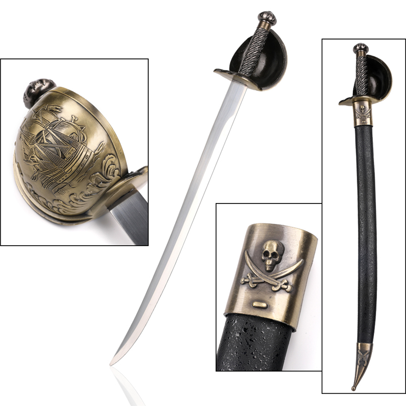 Pirates of the Caribbean Cutlass Scimitar Jack Weapon Sword with Basket Guard