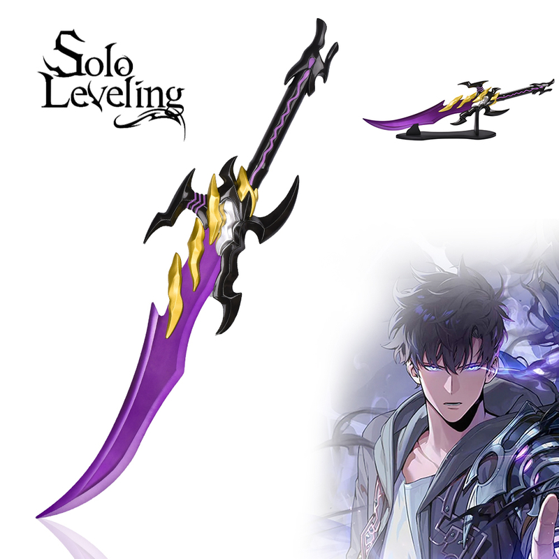 30in Real Weapon Replica Sword Anime Solo Leveling Antares Fangs Sung Jin Woo 440ss Blade Epilogue Dagger for Cosplay Prop