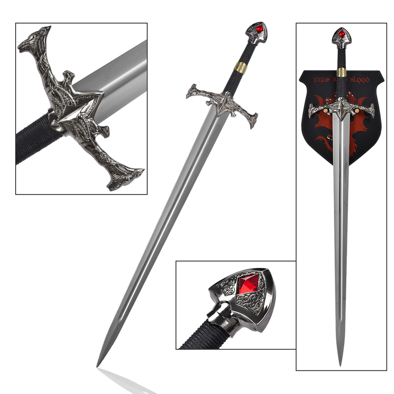 41.92in Book Edition House of The Dragon Real Weapon Sword Stainless Steel Blade Aegon Blackfyre Sword Replica for Collection