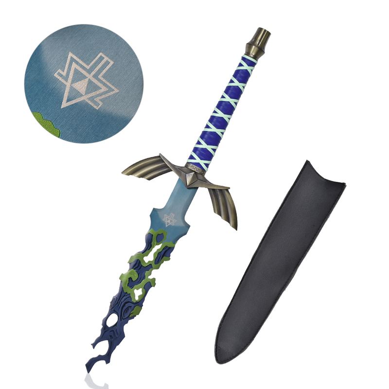 31in the Legend of Zelda 440ss Blade Real Weapon Replica Cosplay Prop Link Decacyed Master Sword with Leather Sheath