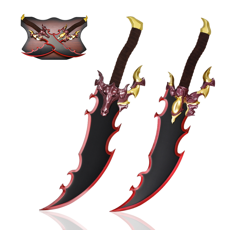 Game Solo Leveling Arise Cosplay Sword Set Sung Jin Woo Real Weapon Replica Stainless Steel Blade Demon King Dagger