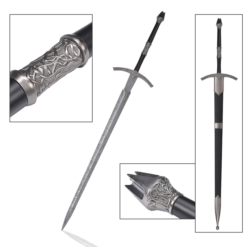 52.55in 1:1 Original Version LOTR Lord of the Rings Stainless Steel Blade Real Weapon Witch King Angmar Sword Replica with Sheath 