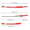 40.15in Japanese Traditional Real Weapon Carbon Steel Blade Dragon Samurai Katana Sword with Red Wooden Saya