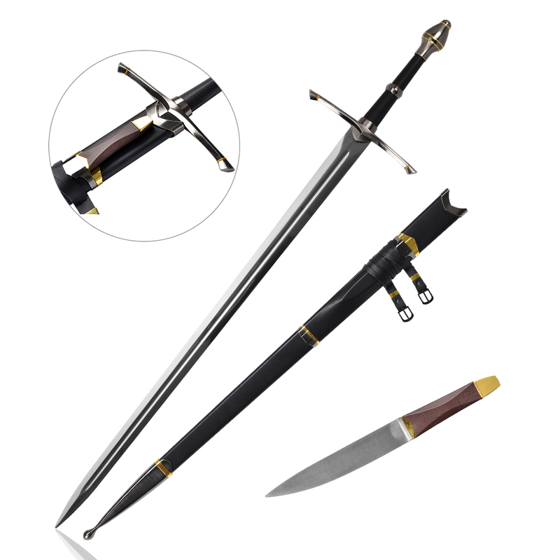 125cm The Lord of The Rings Lotr Aragorn II Stainless Steel Blade Weapon Replica Strider Ranger Real Sword with Knife