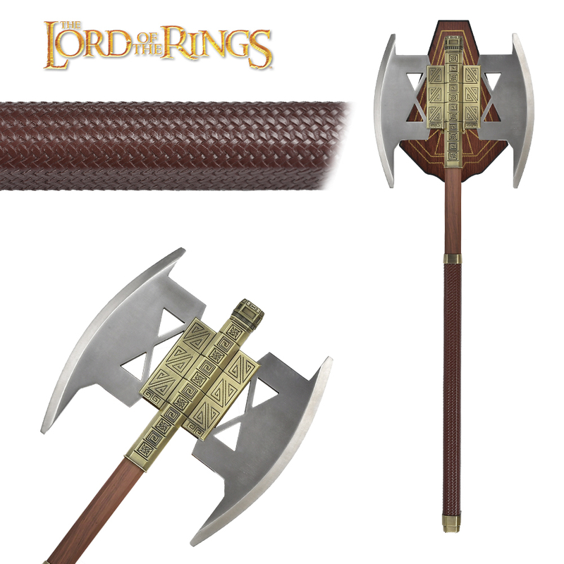 The Lord of the Rings Double Blade Axe LOTR 86cm 4.5kg 1:1 Full Metal Dwarf Gimli Weapon Replica Double Headed Axe