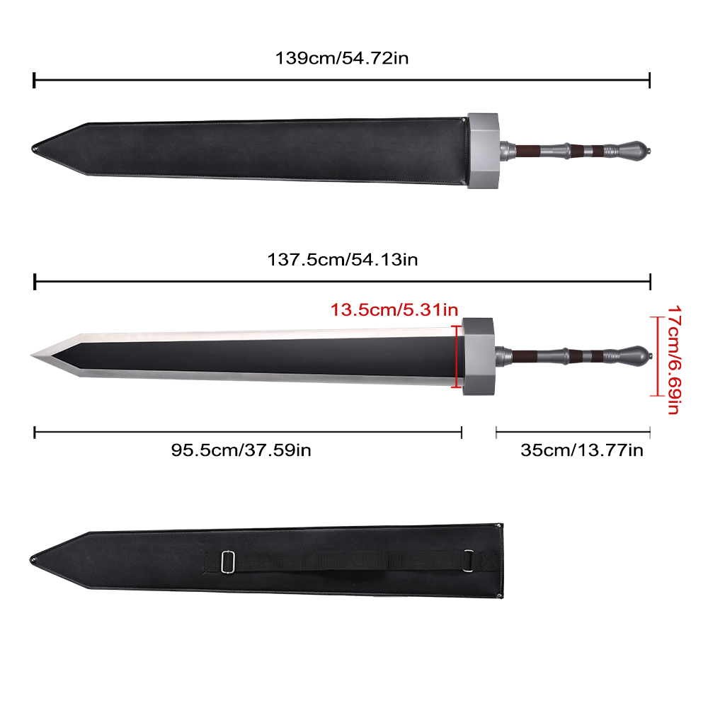 55in 3.8kg Game Elden Ring Life Size Greatsword Stainless Steel Blade Real Weapon Replica Two Handed Colossal Great Sword