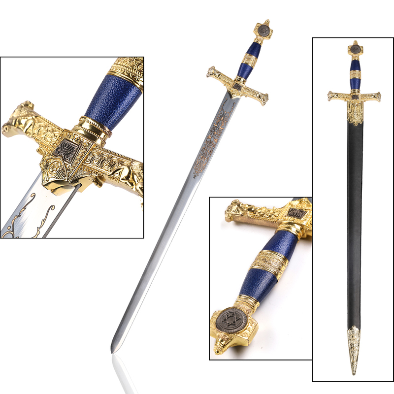 85cm Medieval Star of David Crusader Knight King Solomon Sword for Sale