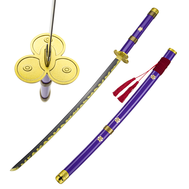 Anime One Piece Carbon Steel Samurai Katana Roronao Zoro Purple Enma Sword Replica