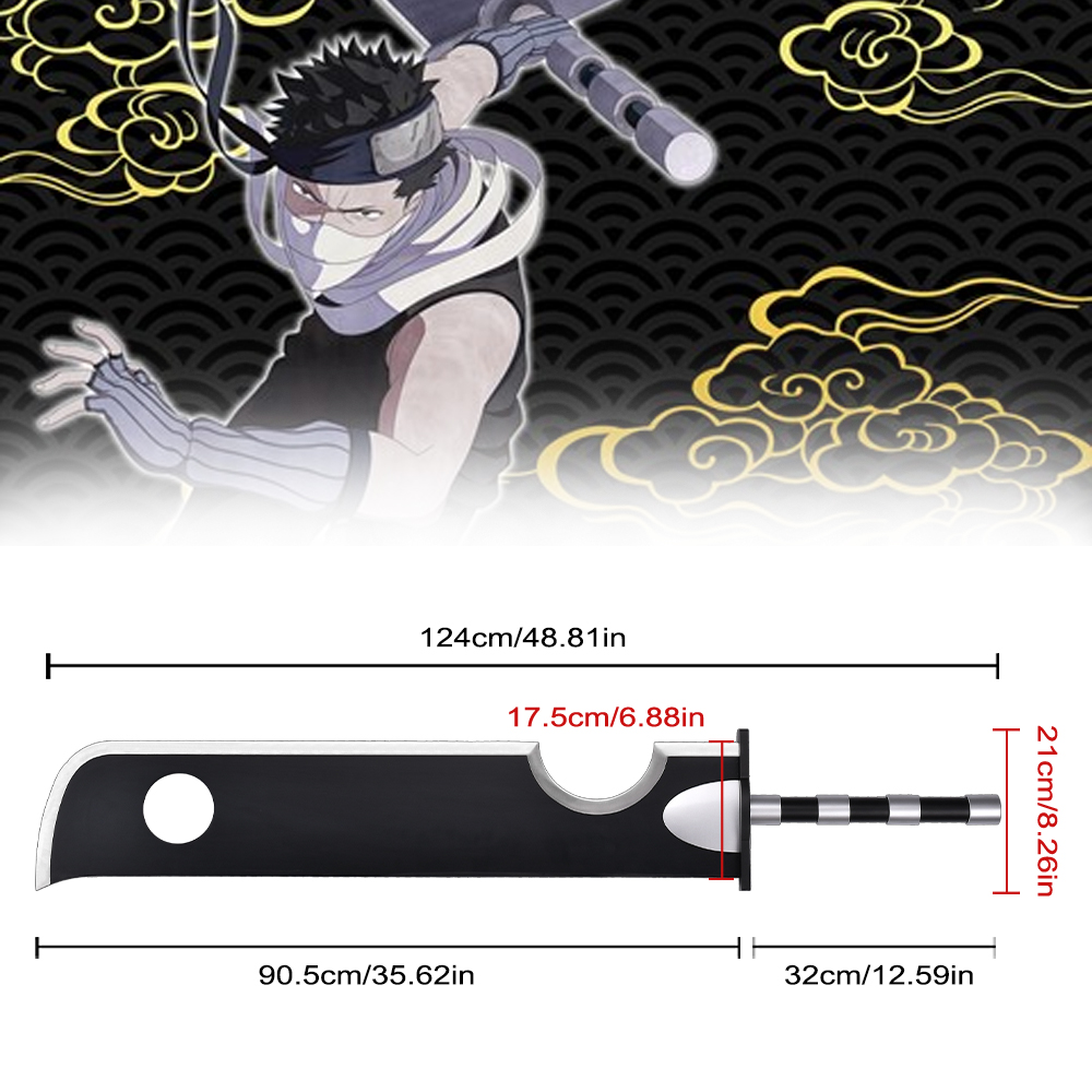 124cm Hot Anime Naruto Real Weapon Zabuza Momochi Stainless Steel Blade Kubikiribocho Sword Replica