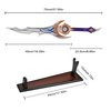 70cm Game Solo Leveling Arise Sung Jin Woo Stainless Steel Weapon Sword Metal Moonshadow Daggers with Wood Display