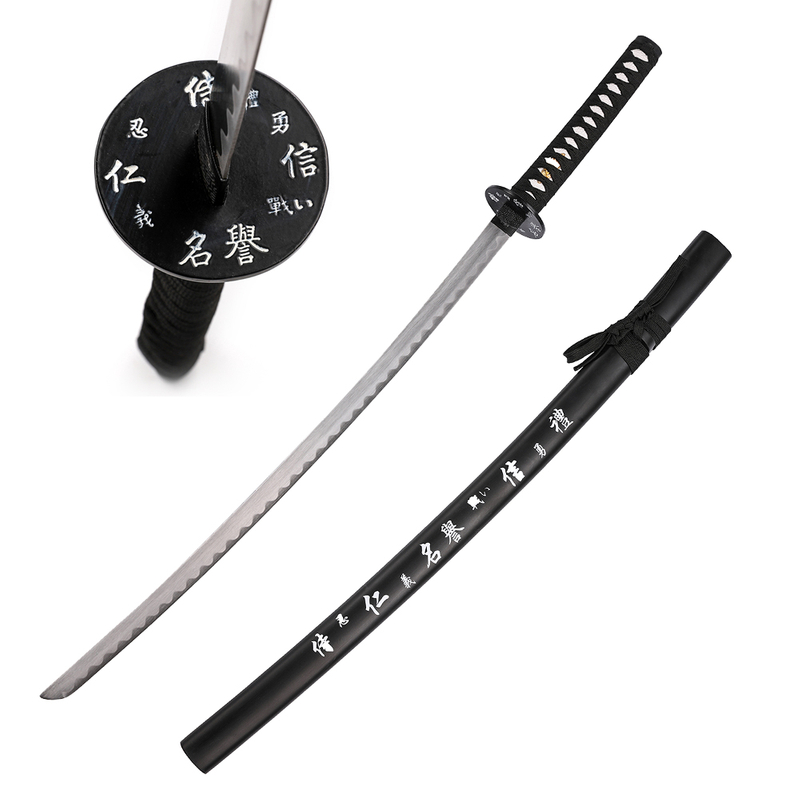 Black Handmade Carbon Steel Bushido Katana Sword Real Japanese Samurai