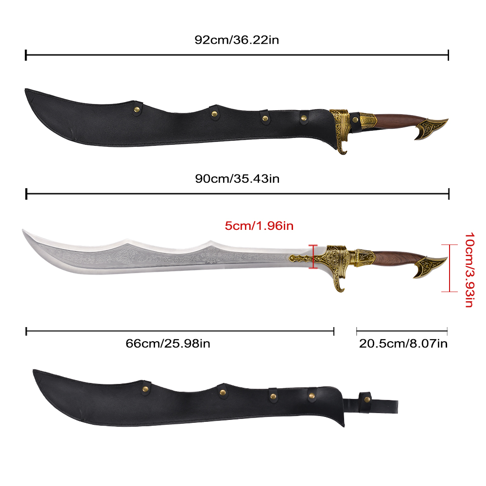 92cm Game Assassin's Creed Mirage Real Weapon Metal Replica 440 Stainless Steel Blade Basim Initiate of Alamut Sword