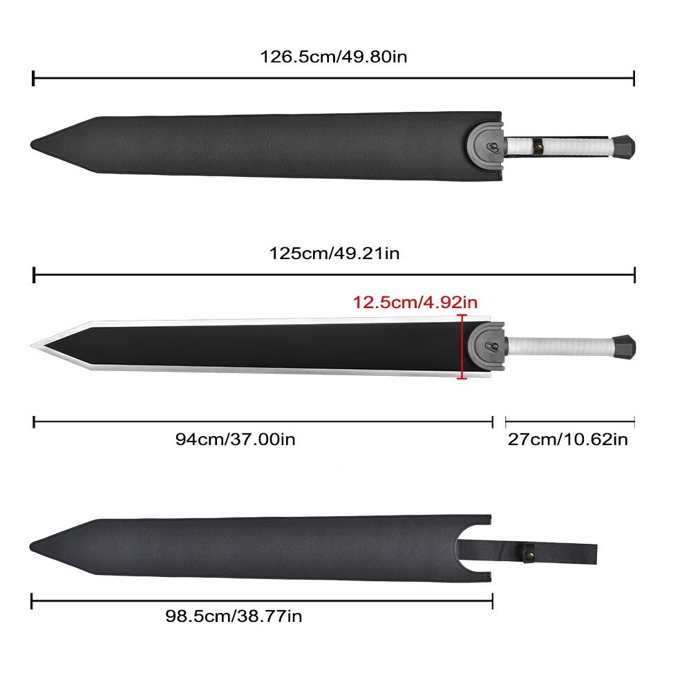 50in 4kg Anime Berserk Dragon Slayer Stainless Steel Blade Real Weapon Guts Dragonslayer Sword Metal Replica
