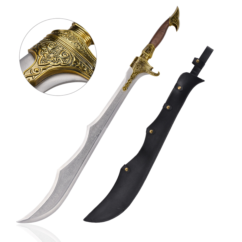 92cm Game Assassin's Creed Mirage Real Weapon Metal Replica 440 Stainless Steel Blade Basim Initiate of Alamut Sword