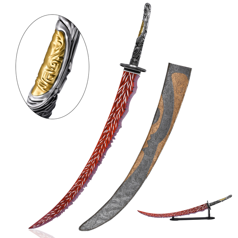 48in Elden Ring Shadow of the Erdtree Real Weapon Replica 440ss Blade Dragon Hunter's Great Katana Sword Metal