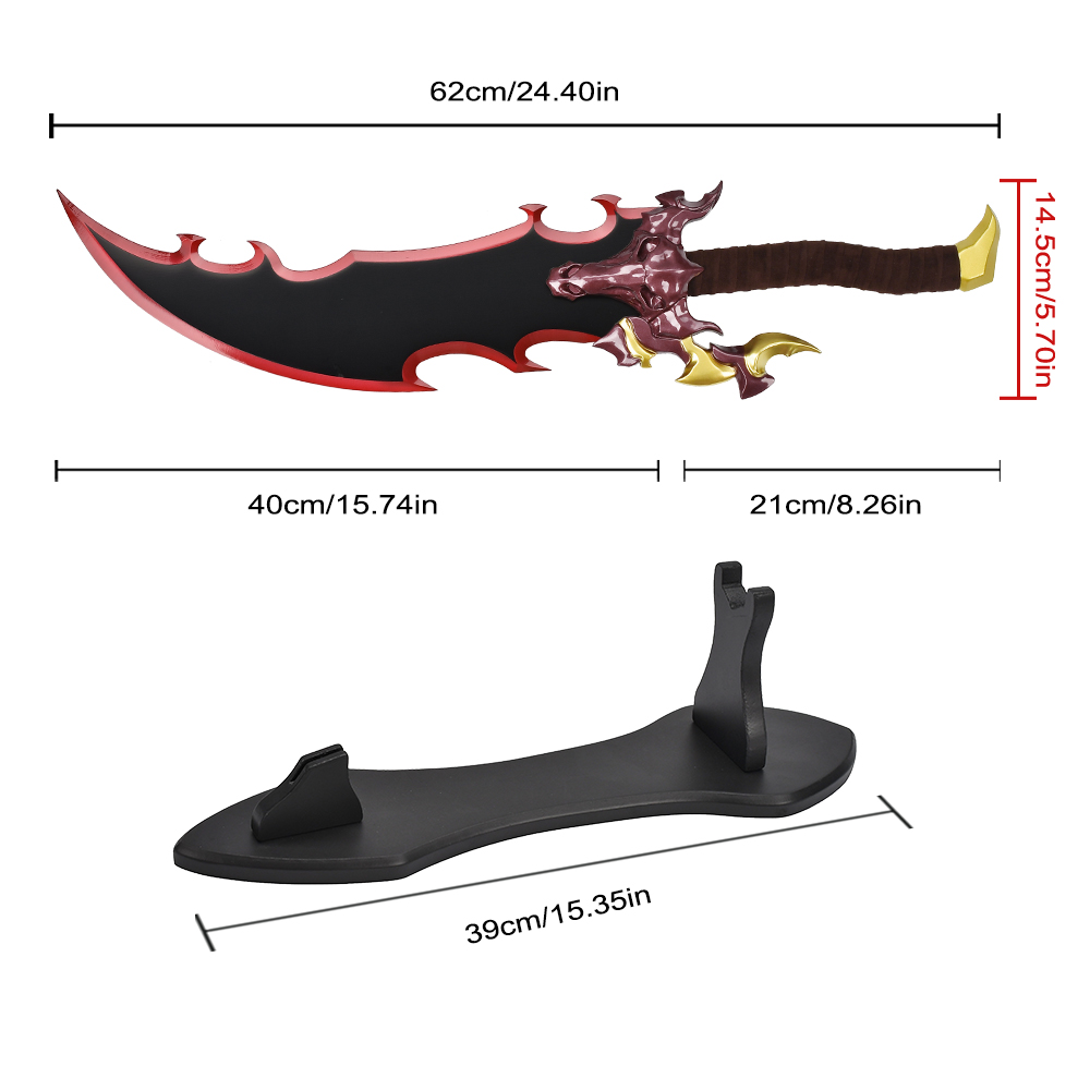 63cm Hot Sale Game Solo Leveling Arise Stainless Steel Blade Real Weapon Sword Sung Jin Woo Baran Demon King Dagger