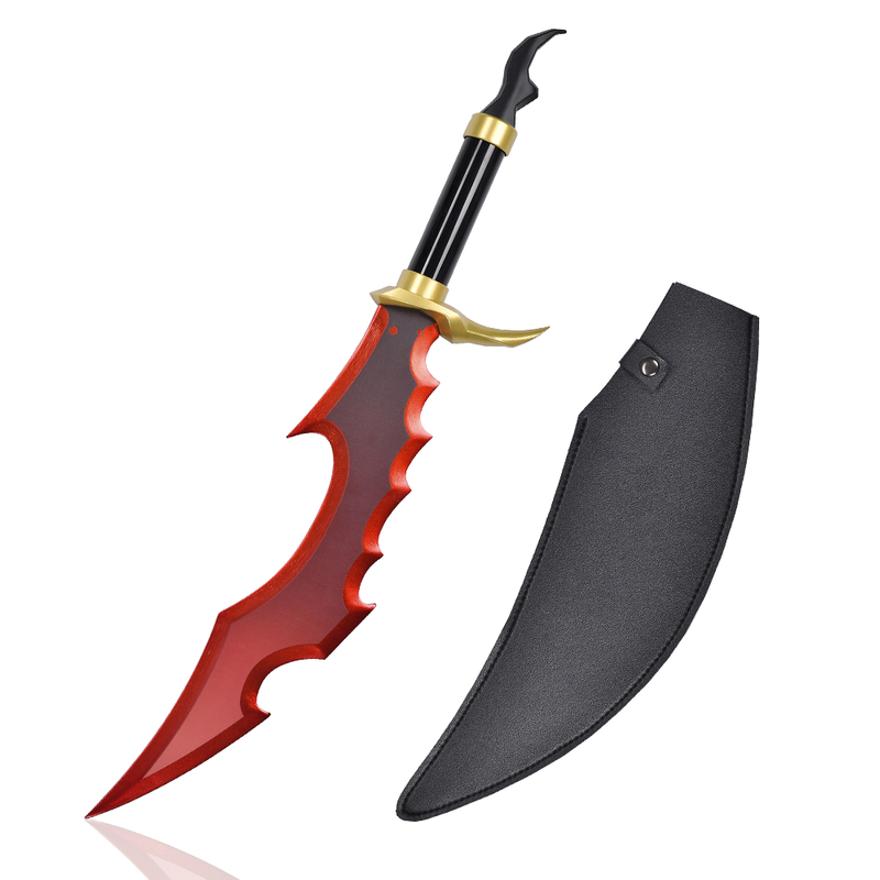 60cm Anime Solo Leveling Plastic Toy Sword Sung Jin Woo Bamboo Blade Knight Killer Dagger Weapon with PU Leather Sheath