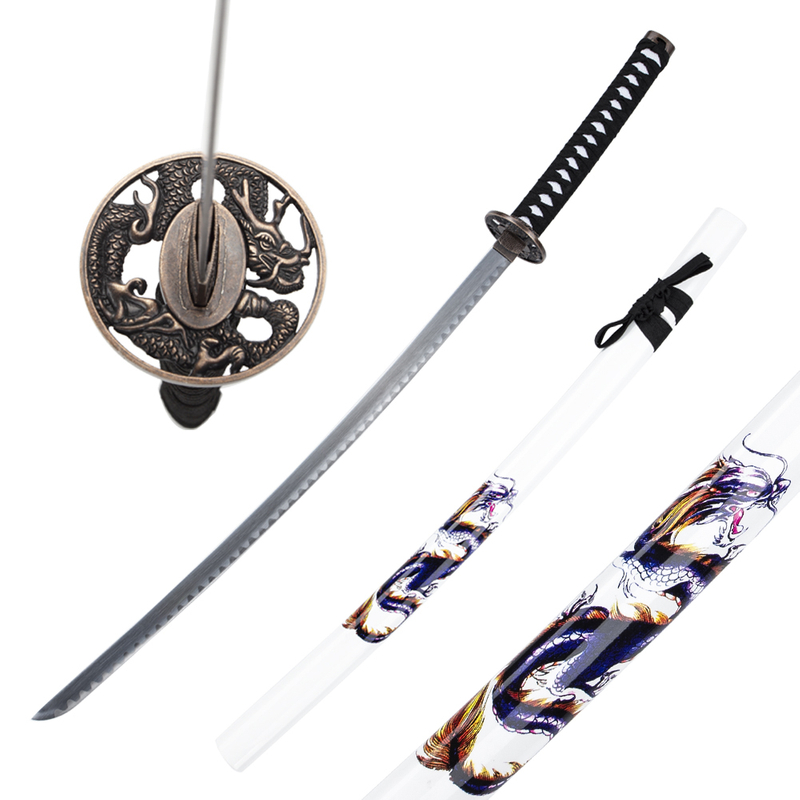 Handmade Japanese Traditional Weapon Real Dragon Samurai Katana Sword