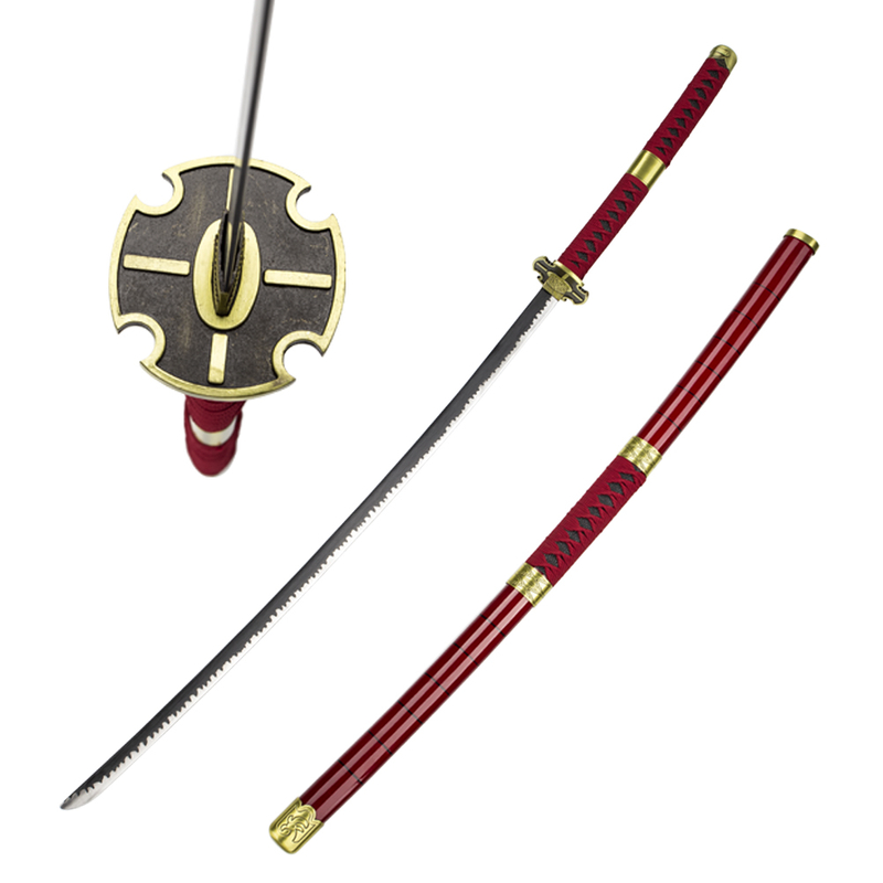130cm Anime One Piece Roronoa Zoro Sandai Kitetsu Samurai Katana Sword Replica