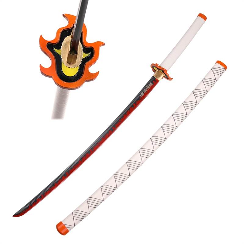  Demon Slayer Kyojuro Rengoku Katana Replica Handmade 1045 Carbon Steel Samurai Sword