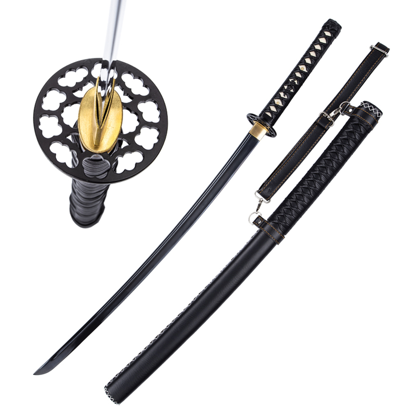 Handmade Battle Ready Katana Sword Full Tang 1045 Carbon Steel Black Blade Japanese Samurai Sword 