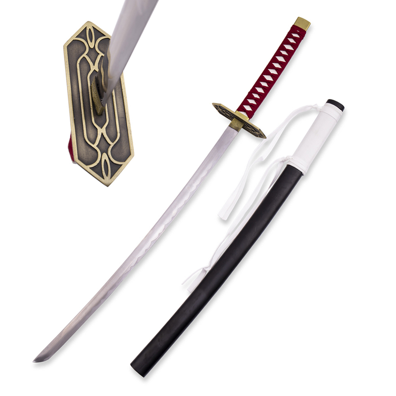 Anime Bleach Kurosaki Isshin Zanpakuto Scathing Moon Engetsu Katana Sword Carbon Steel