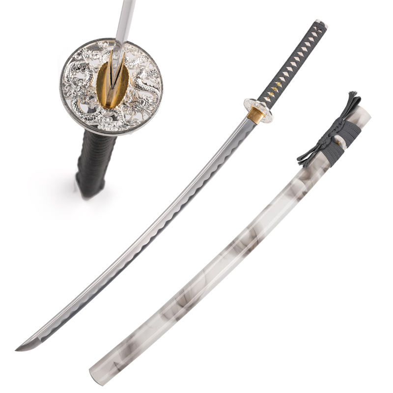 Dragon Pattern Fitting Handmade Japanese Sword 1045 Carbon Steel Blade Samurai Katana