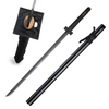 Hand Forged Japanese Ninja Sword Straight Black Blade 1045 Carbon Steel Dragon Tsuba Battle Ready Katana