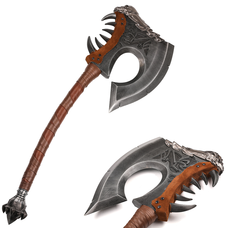 Full Aluminium Alloy World of Warcraft Weapon Replica Grommash Hellscream Gorehowl Axe