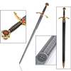 Golden European Medieval Weapon Stainless Steel Blade Black Prince Sword Metal