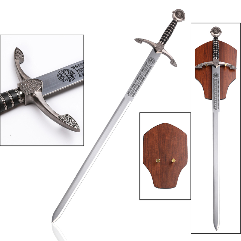 Medieval Edward the Black Prince Weapon Replica Iron Sword with Display Plaque
