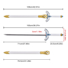 43in Anime Undefeated Bahamut Chronicle Lux Arcadia Stainless Steel Sword White Cosplay Prop Weapon Metal