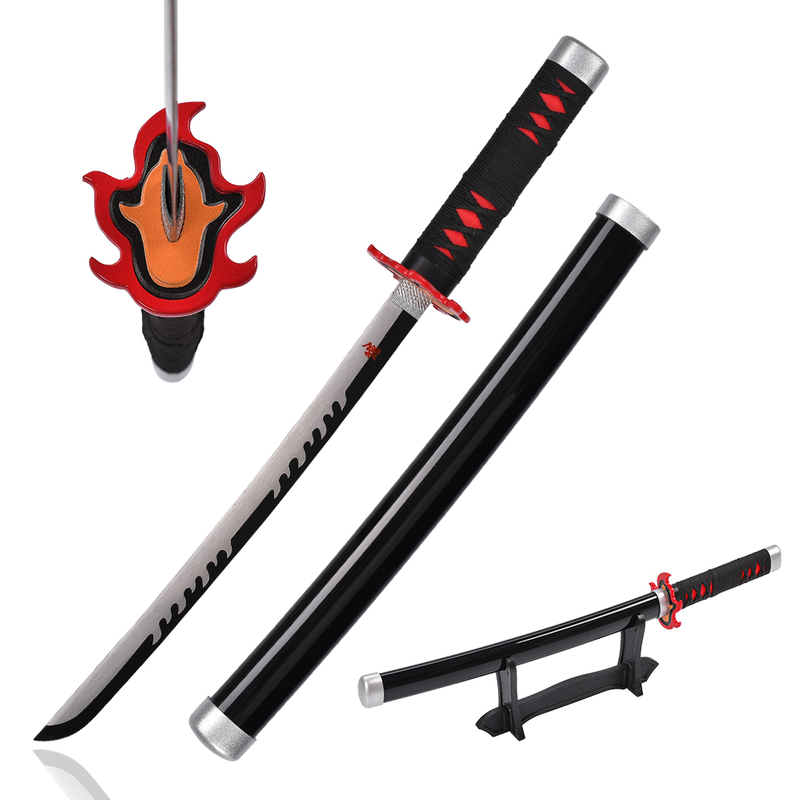 45cm Japanese Anime Demon Slayer Real Steel Toy Sword Replica Tanjiro Kamado Katana Metal for Kids Props