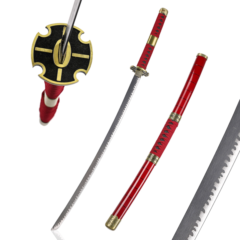104cm Japanese Anime One Piece Carbon Steel Blade Sandai Kitetsu Roronoa Zoro Katana Sword Metal for Collection 