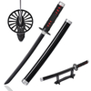 45cm Japanese Anime Demon Slayer Tanto Sword Steel Tanjiro Kamado Nichirin Blade Miniature Real Costume Katana