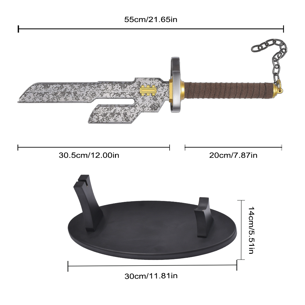 21.65in Anime Jujutsu Kaisen Etched Stainless Steel Blade Real Wepaon Toji Fushiguro Inverted Spear of Heaven Sword