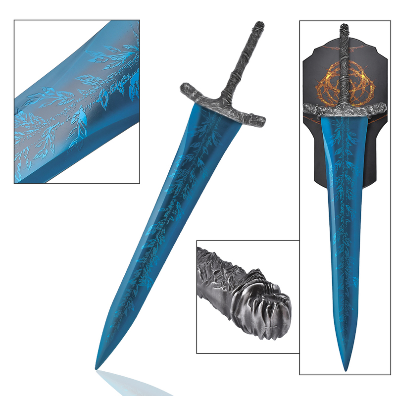 48in 3.7kg Video Game Elden Ring Two Handed Sword Fantasy Blue Stainless Steel Blade Dark Moon Greatsword 