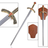 Golden Medieval Weapon Crusader Templar Knight Sword with Display Plaque