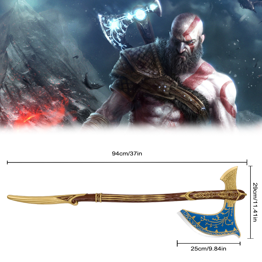 GOW 5 God of War Ragnarok PS 5 Game ECO-Friendly PU Foam Larp Weapon Model 94cm Kratos Leviathan Axe
